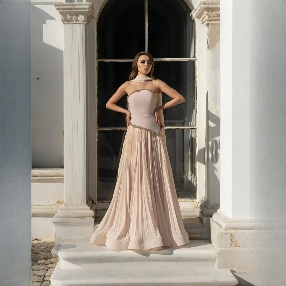 Maßgeschneiderte 2026 Sexy Trägerlose Ärmellose Damen-Abendkleider Sexy A-Linien-Ballkleider Bankett-Kleid für Hochzeitsgäste