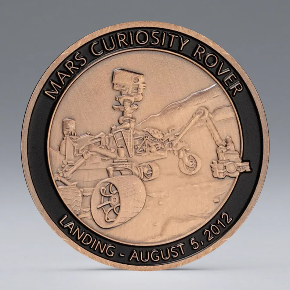المريخ الفضول روفر تذكارية عملة البرونزية مطلي استكشاف المريخ عملة تذكارية