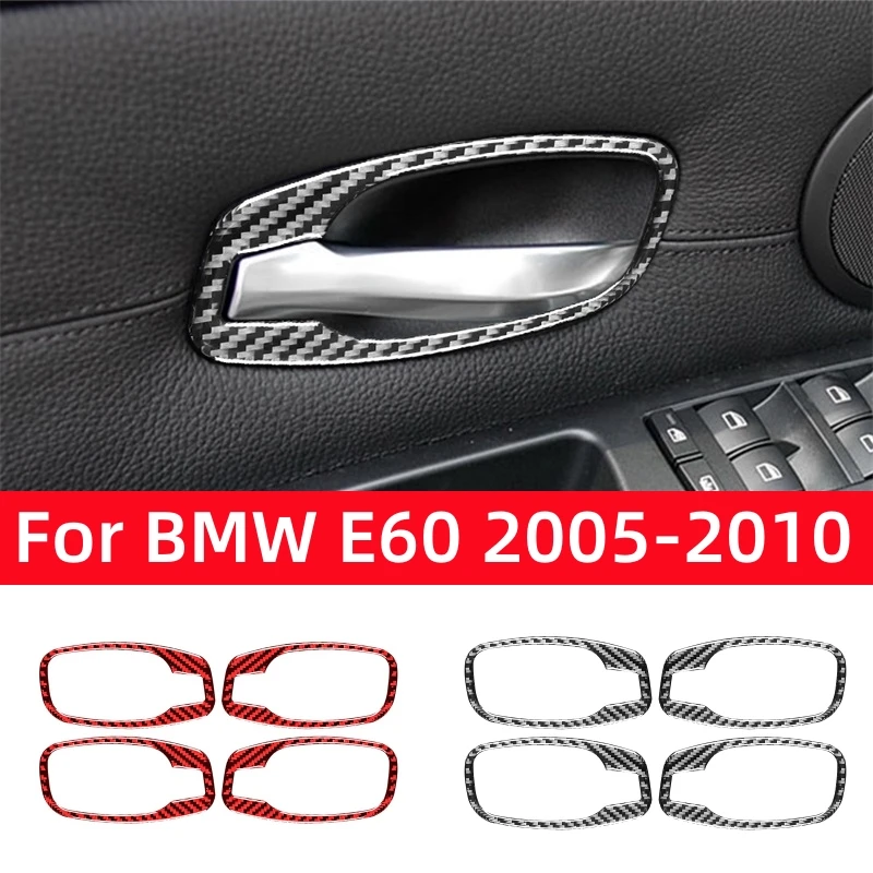 

For BMW 5 Series E60 2004-2010 Car Interior Accessories Carbon Fiber Interior Car Door Handle Trim Frame Cover Decor Stickers