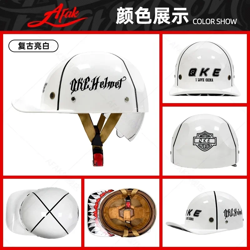 

Retro Baseball Cap Motorcycle Half Helmet - Unisex Cruiser Helmet with Floating Design