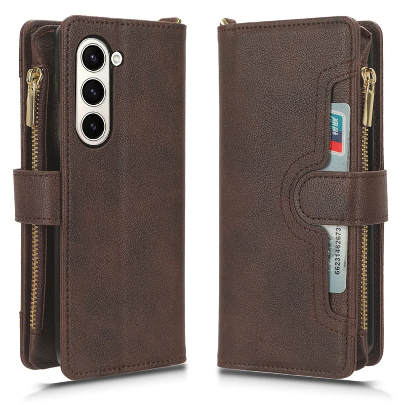 

Fit in Samsung Galaxy Z Fold 5 Luxury Zipper Bag with Cord skin PU Leather Case for Galaxy Z Fold 4 3 2 Phone Case