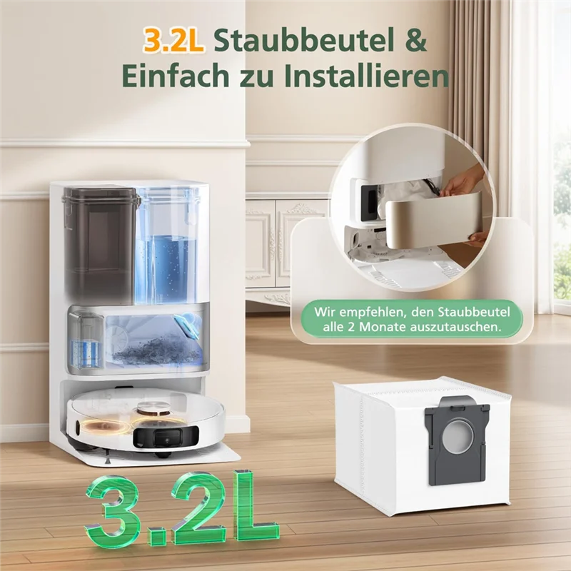 أكياس غبار المكنسة الكهربائية ABRG لنماذج Dreame X40 Ultra/X50 Ultra/L10s Pro Ultra Heat/L40 Ultra/L10s Ultra Gen 2