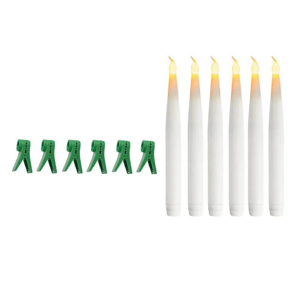 

6Pcs Warm White LED Candles Flat Bottom Stable Desktop Modeling Lamps for Xmas Light Ornaments Home Holiday Decor