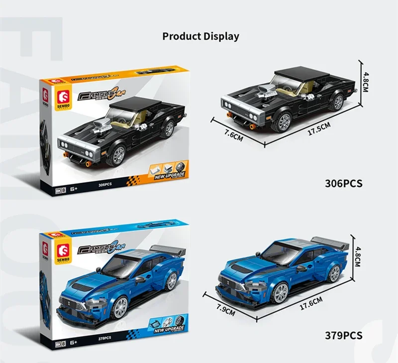 SEMBO BLOCK Rennfahrzeug-Garage Bausteine MOC Supersportwagen-Parkplatz Auto-Aufbewahrungsbox Bausteine Spielzeugauto Geburtstags-/Festtagsgeschenk – Detail 17