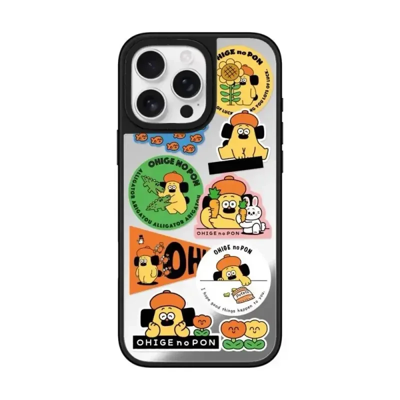 Cartoon Baseball iPhone 11 12 13 14 15 16 Pro Max Mirror Surface MagSafe Case Cover Shell