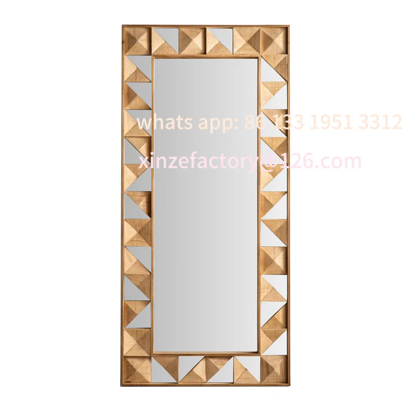 

Prismatic creative floor mirror, American retro mirror, clothing store fitting mirror, homestay bedroom full-length mirror