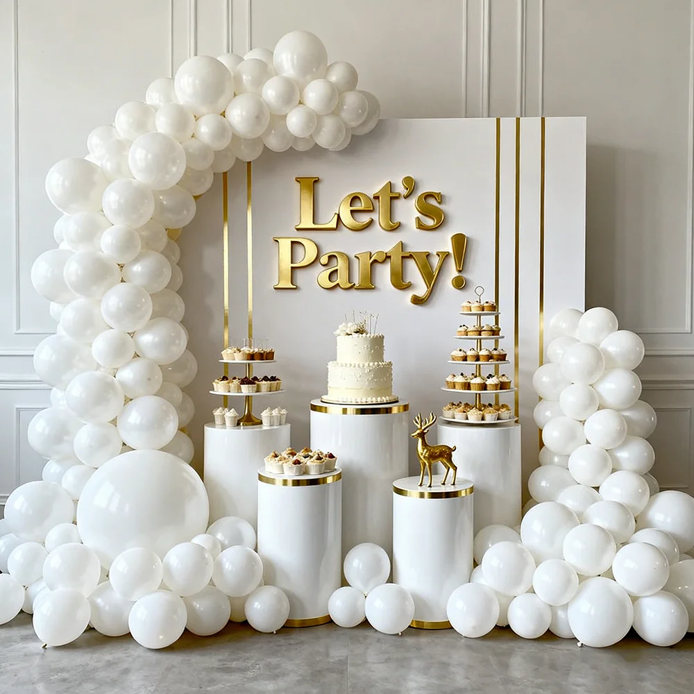 

99Pcs White Latex Balloon Arch Kit White Balloon Garland Engagement Bachelorette Bridal Shower Wedding Party Birthday Decoration