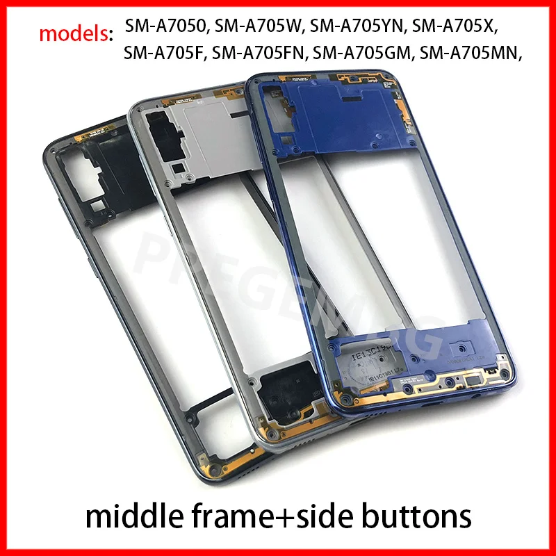 For Samsung Galaxy A70 A705 Phone Housing Middle Frame Battery Cover Back Case Lid Rear Door Camera Lens Sim Slot Tray Parts