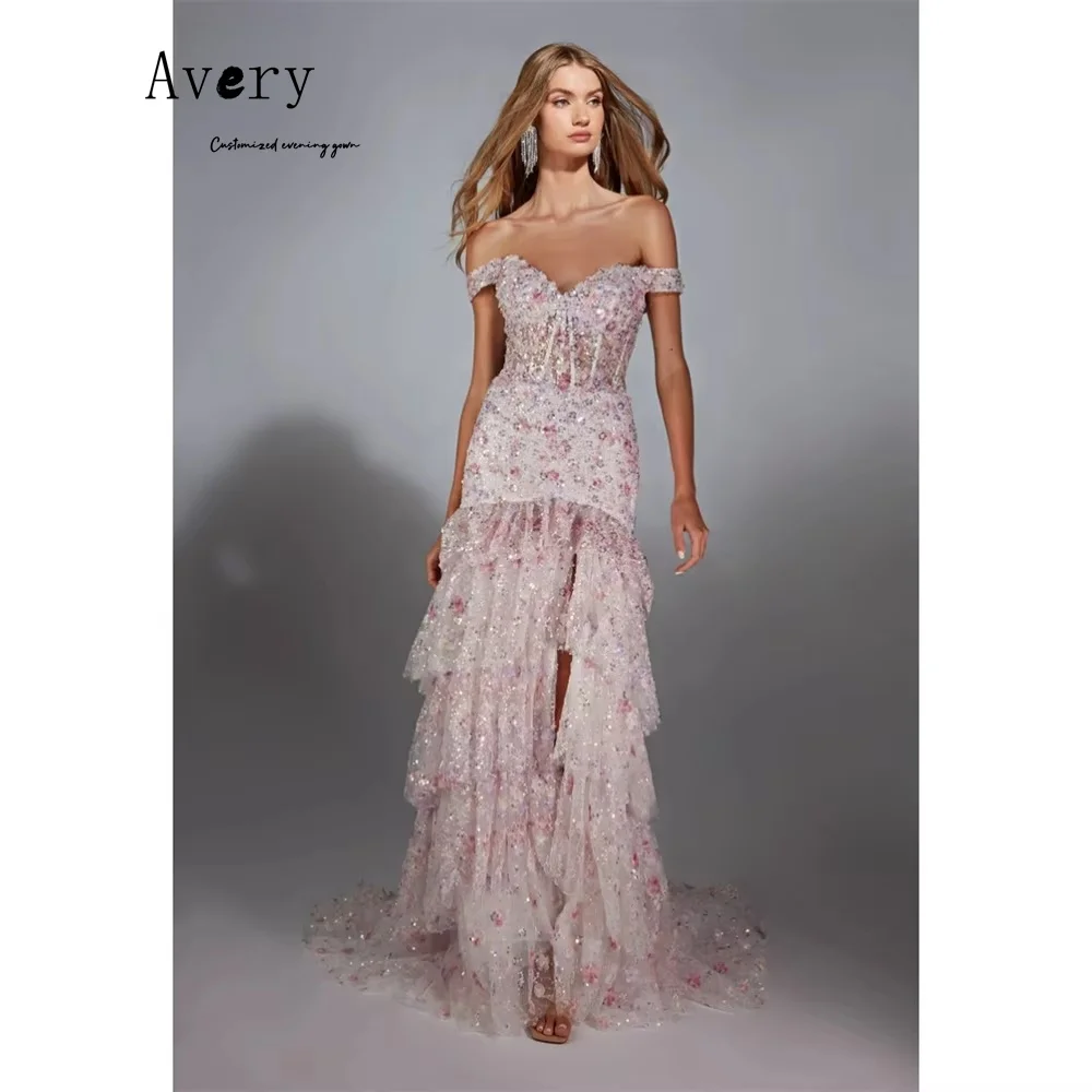 

Avery Custom Lace 3D Flowers Side Slit Backless Elegant Dresses for Women Long Party Dresses Woman Women's Prom Dress 2025 Gala