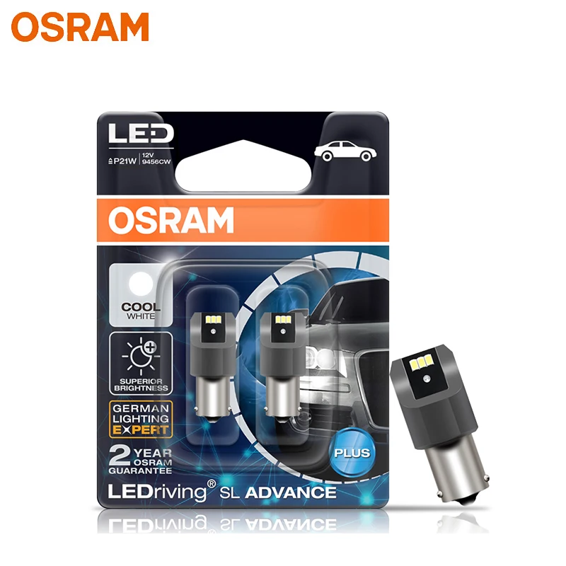 OSRAM LEDriving SL Advance P21W S25 1156 12V 2.5W 9456CW BA15s Car Reverse Lamps LED Fog Bulbs Turn Signal Light Cool White 2X