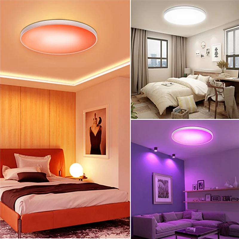 

Portable Smart Ceiling Lamp Wifi Bluetooth Remote Control Rgbcw Dimming Color Ceiling Lamp Simple Three-Proof Ceiling Lamp