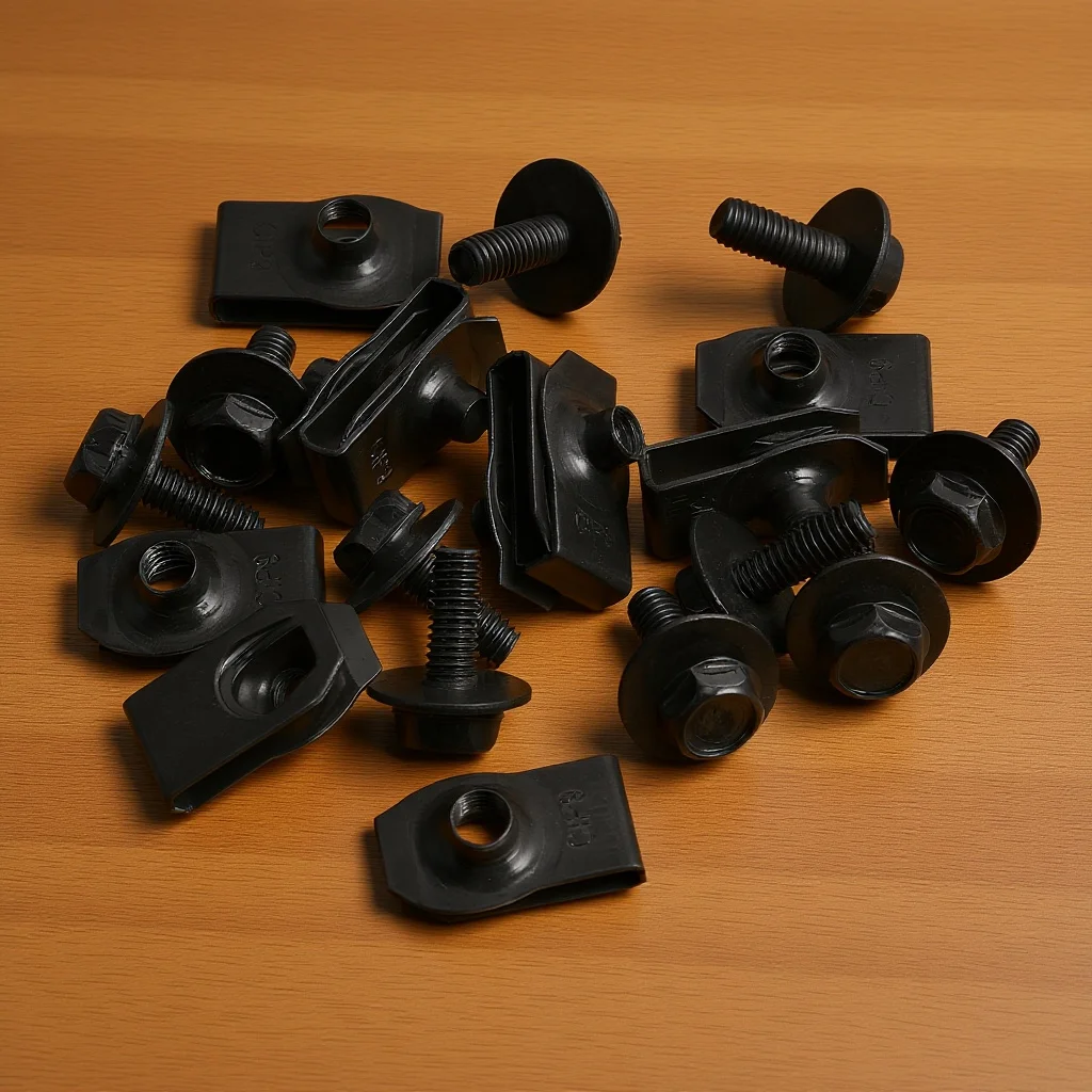 

20pcs Body U Type Automotive Fasteners Hardware Fasteners Hardware Screw Clips For Cars Metal Car Parts Bumper Clips