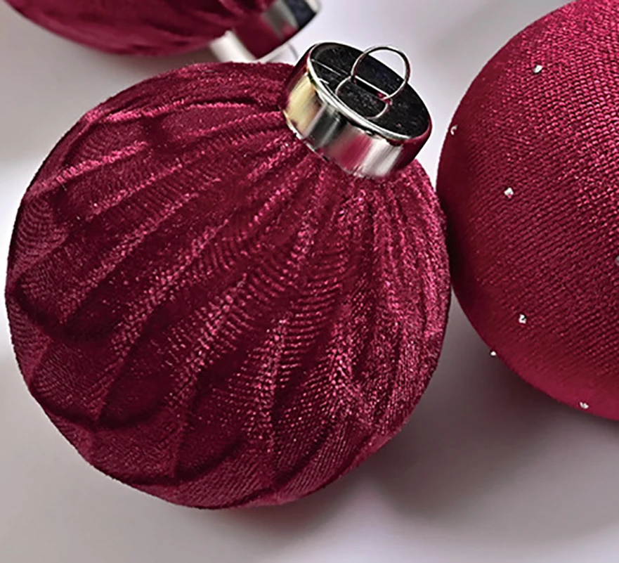 9 Uds adornos navideños bolas de Navidad de terciopelo decoración inastillable adornos de árbol de Navidad conjunto 8cm decoración de árbol de Navidad Navidad