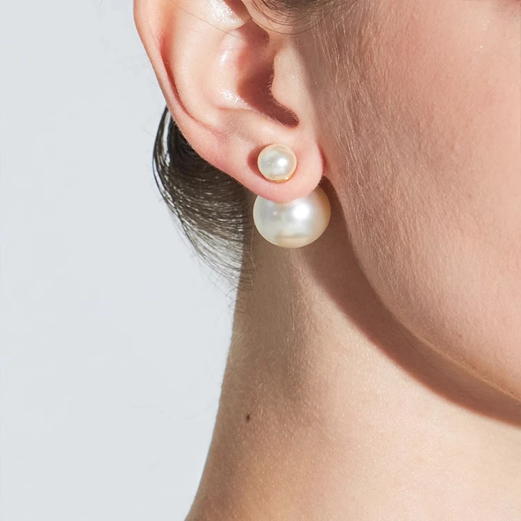 

New retro double-sided pearl temperament premium atmospheric earrings