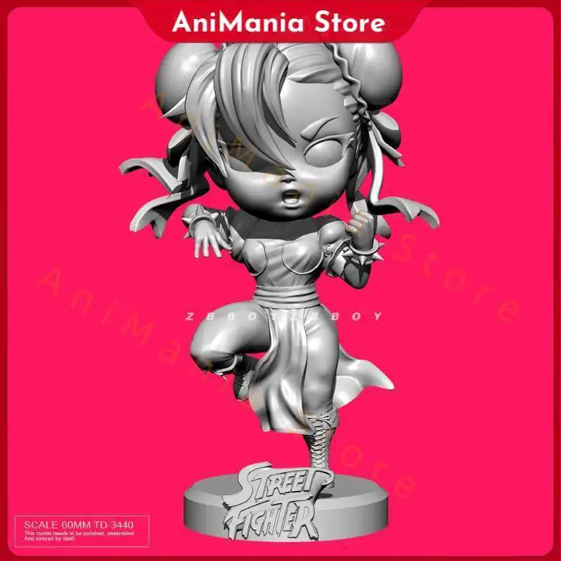 

60mm ZBBOY producer Q-version Chunli resin soldier white mold TD-3440/3D needs to be assembled and colored by oneself