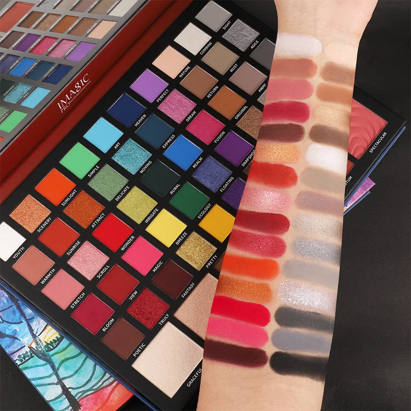 IMAGIC 56 Color Terraced Eyeshadow Pearlescent Matte Polarized European  American Eyeshadow Palette Stage Makeup Artist