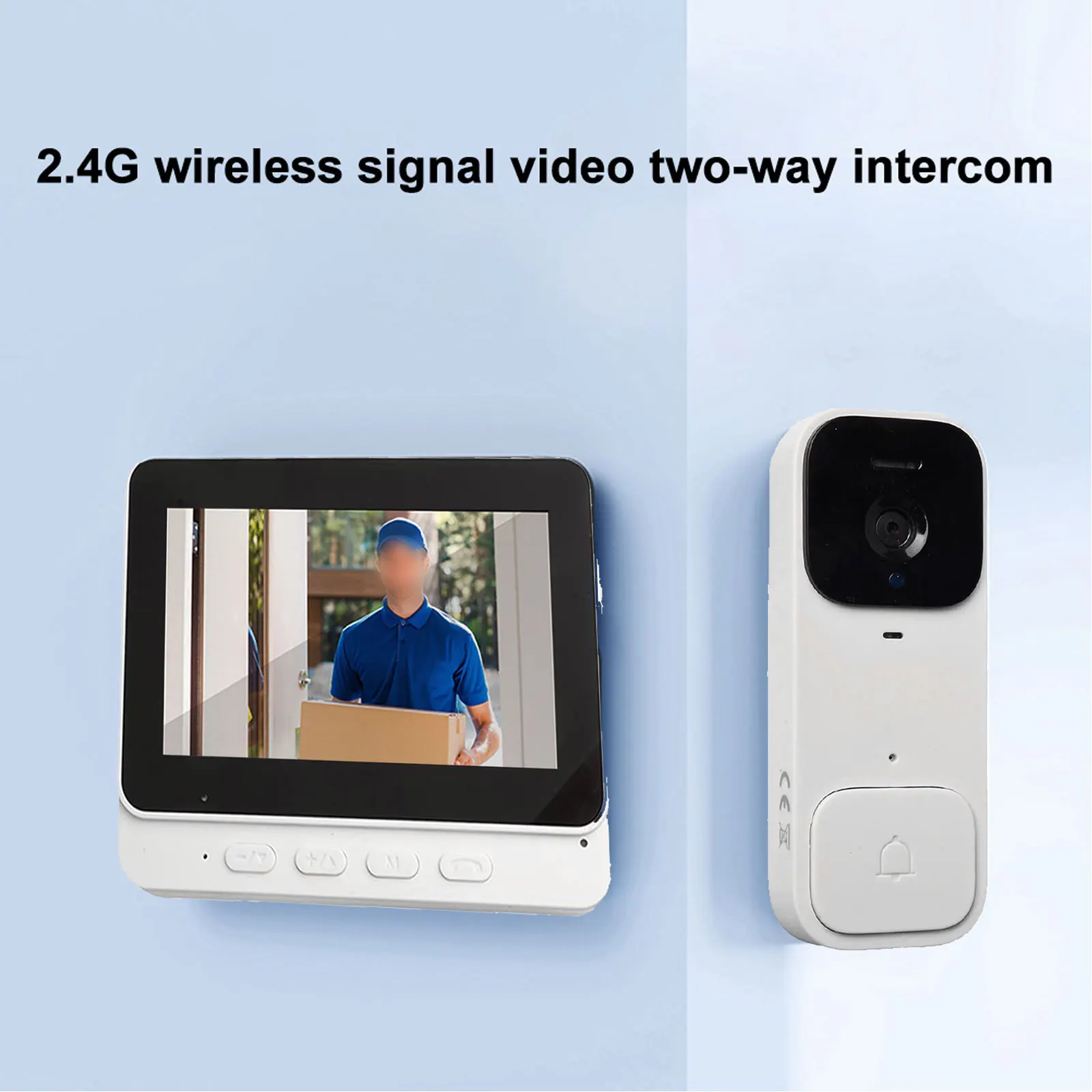 4.3-inch Display Doorbell HD Video Monitor Doorbell Long Battery Life No Drilling Required Real-time Communication Home Security