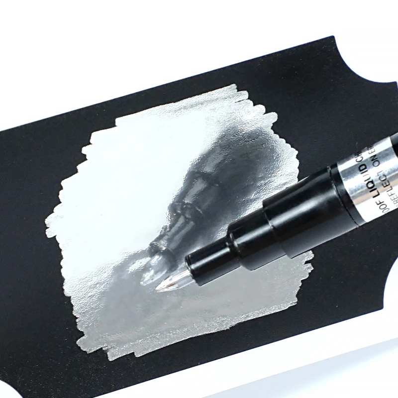 0.7mm Single Dual Tip Paint Pump Pen Liquid Mirror Chrome Marker DIY Art Projects Waterproof Ink Mirror Reflective Paint Pen