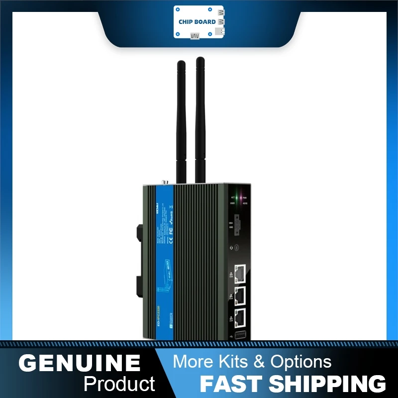 

EDAtec ED-IPC2200 Fanless Industrial PC, BCM2711 Cortex-A72, 3x GbE, 8GB RAM, WiFi BT 4G DIN Rail
