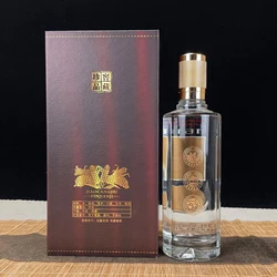 500ML round shaped whiskey decanter with gift box barware Alcohol Bottle for Liquor Scotch Bourbon