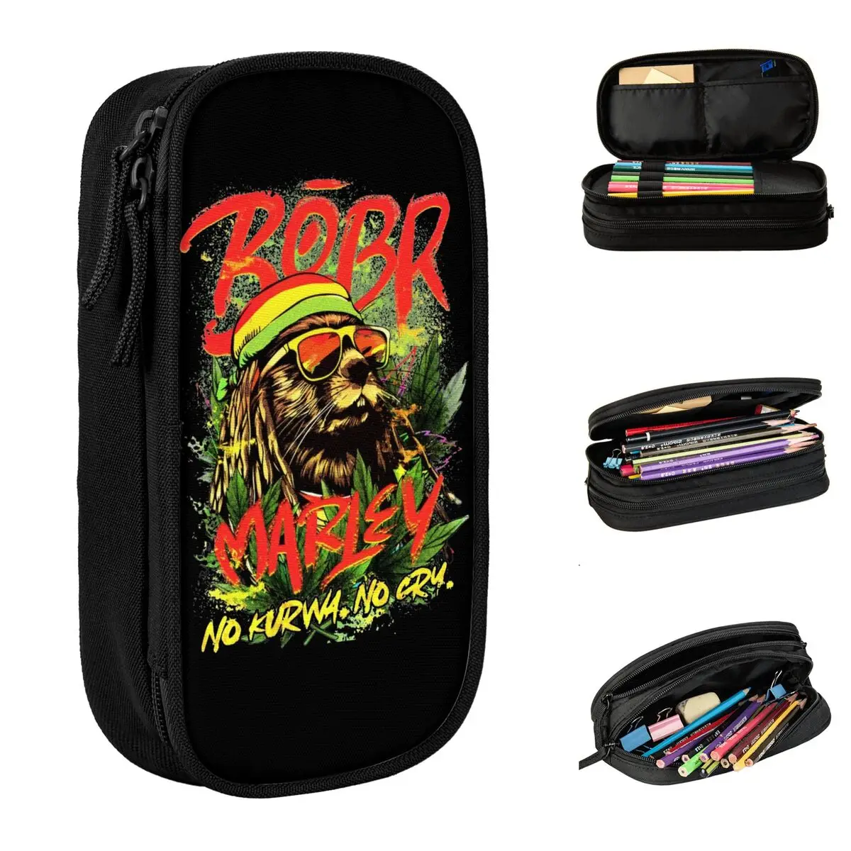 Bobr Marley Bobr Kurwa Pen Box Double Layer Large-capacity Kids Polish Beaver Pen Case Gift