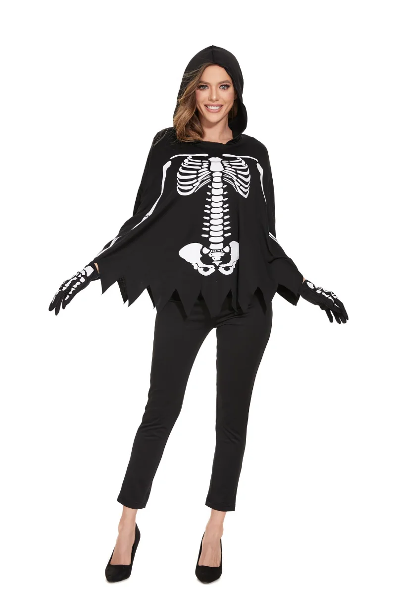 Gruseliges Zombie-Skelett-Vampir-Paar-Kostüm Halloween Bühnenkostüm Mexikanisches Tag-der-Toten-Totenkopf-Verkleidungs-Cosplay-Kleid – Detail 16