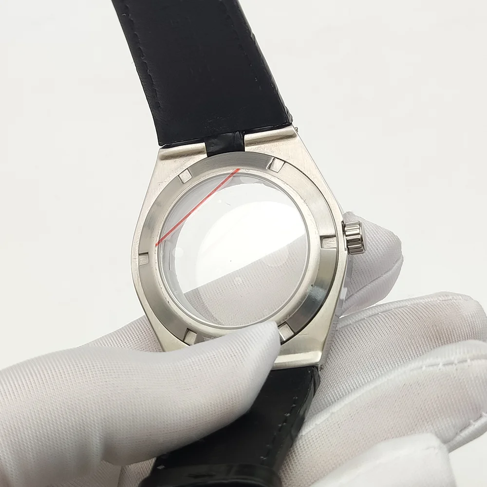 مشاهدة التجمع ، والرجال 40 مللي متر ساعة ميكانيكية مقاوم للماء لحركة NH35 ، وحالة مستديرة ، وحزام من الجلد