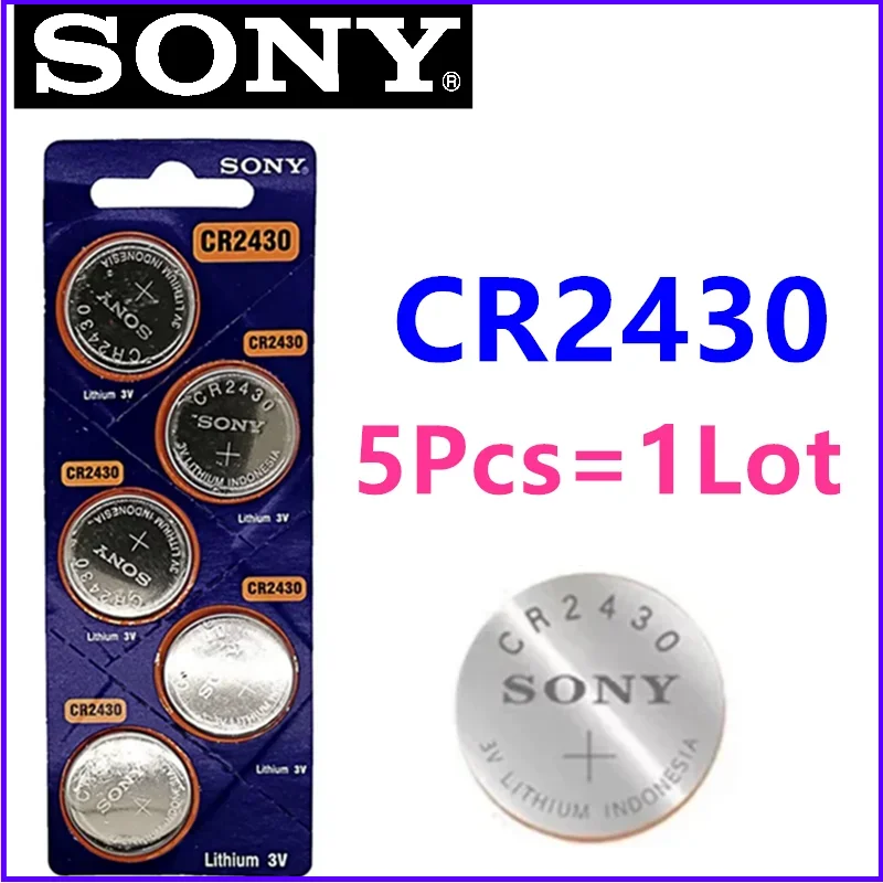 5-100Pcs Original  SONY CR2430 Lithium Battery DL2430 BR2430 Button Coin Batteries for Key Fob Watch Alarm Clock Remote Control
