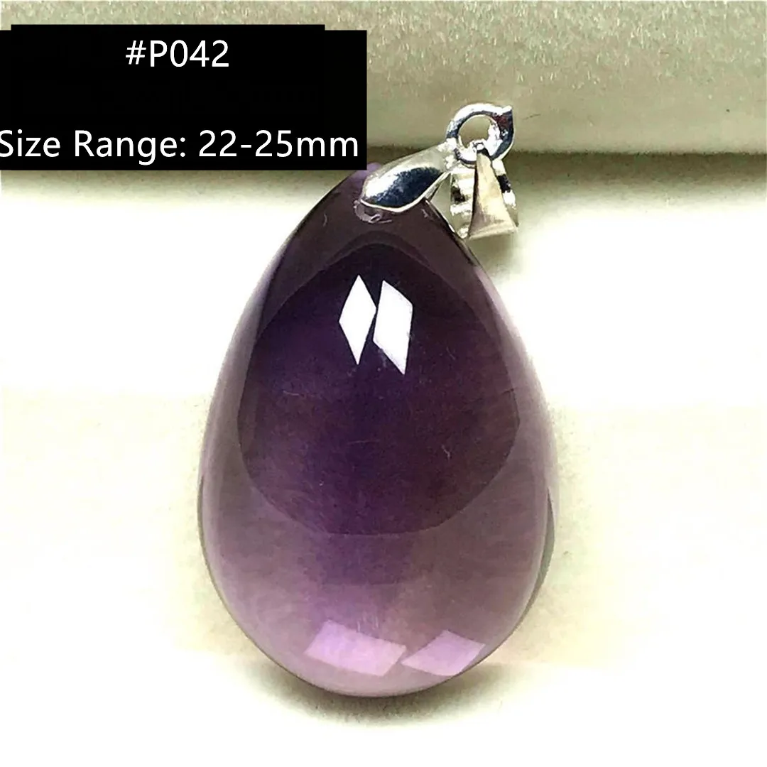 Natural Purple Amethyst Pendant Jewelry For Women Lady Men Clear Crystal Quartz Healing Stone Beads Water Drop Gemstone AAAAA