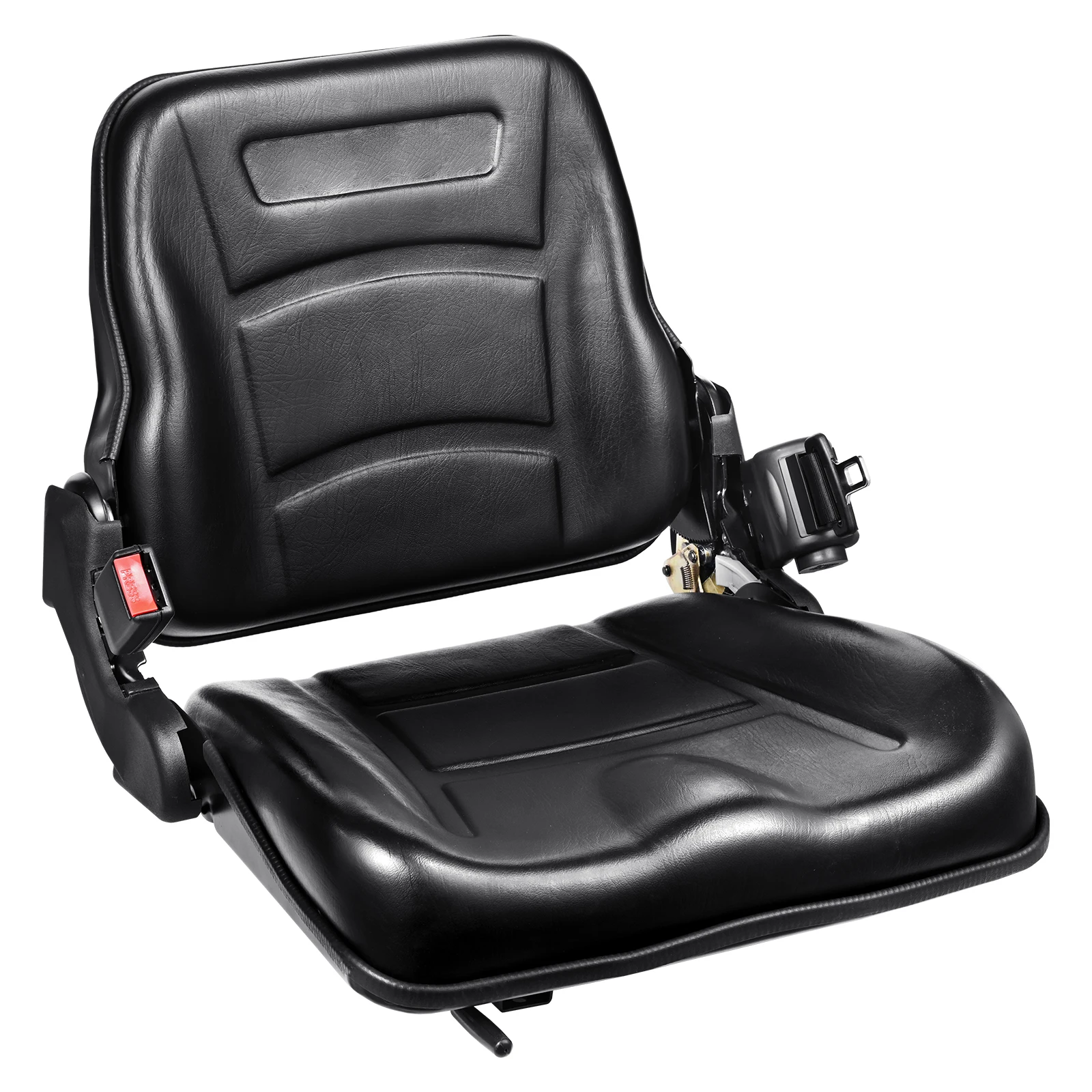 

SucceBuy Universal Forklift Seat Fold Down Tractor Seat with Adjustable Angle Back and Micro Switch Comfortable Forklift Seat