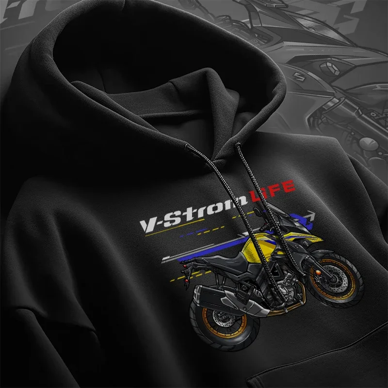 2017-2024 Models Japanese V-Strom 650 Motorcycle Pullover Hoodie Comfortable Cotton Casual Mens Sweatshirt Rider Streetwear