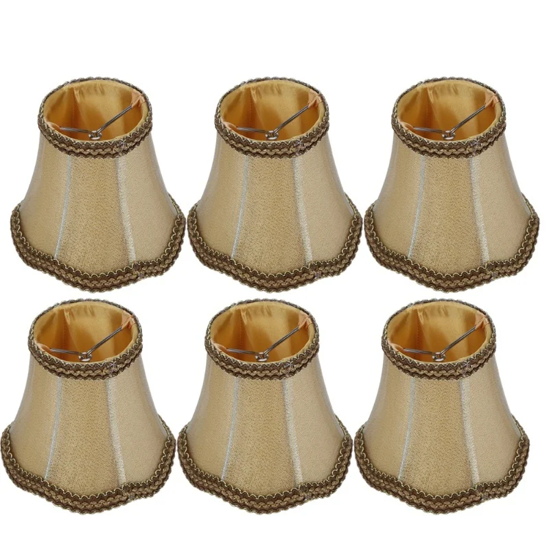 

6Pcs Household Fabric Lampshade Table Lamp Cover Accessory For E14 Chandelier Wall Light