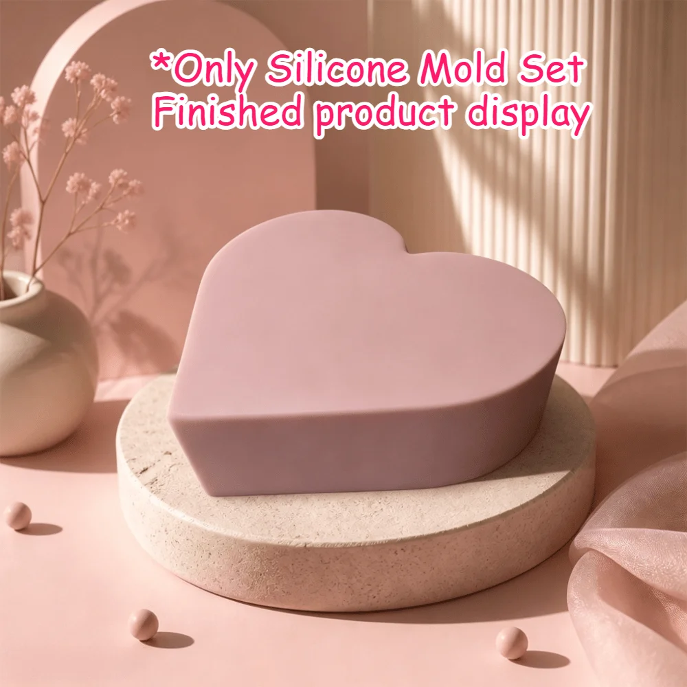 Heart-Shaped Flower Arrangement Base Silicone Mold, DIY Crystal, Resin, Plaster Ornaments, Heart-Shaped Flower Vase Ornaments, Home Decoration Ornaments, Wedding Decoration Ornaments, Birthday Gifts
