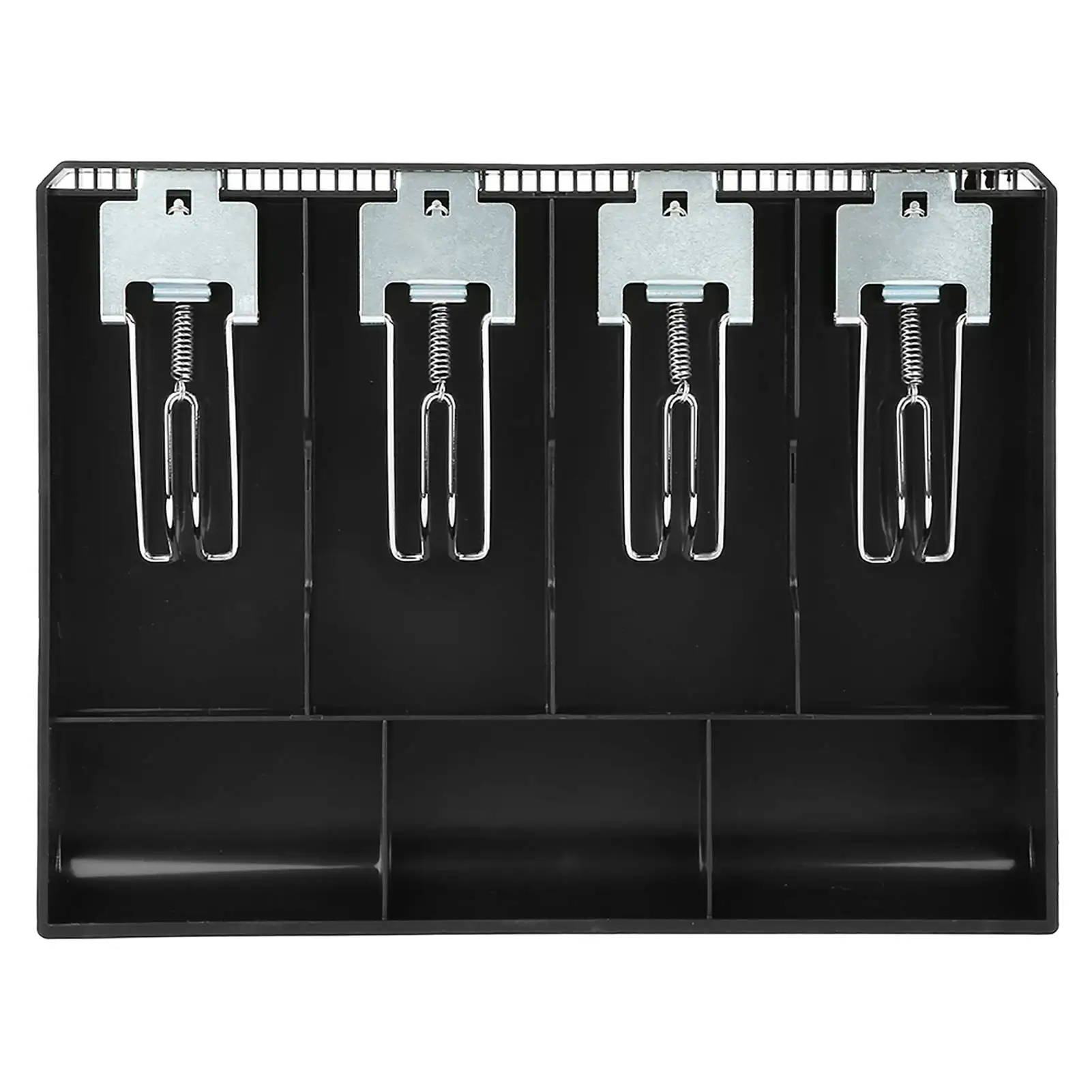 

Cash Drawer Register Insert Tray Replacement Cashier Four Box With Metal Clip(black)