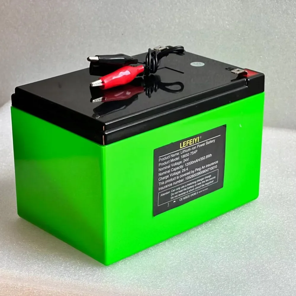 7S4P 24v 12ah battery pack 15A BMS 250w 29.4V 12000mAh battery pack for wheelchair motor electric power