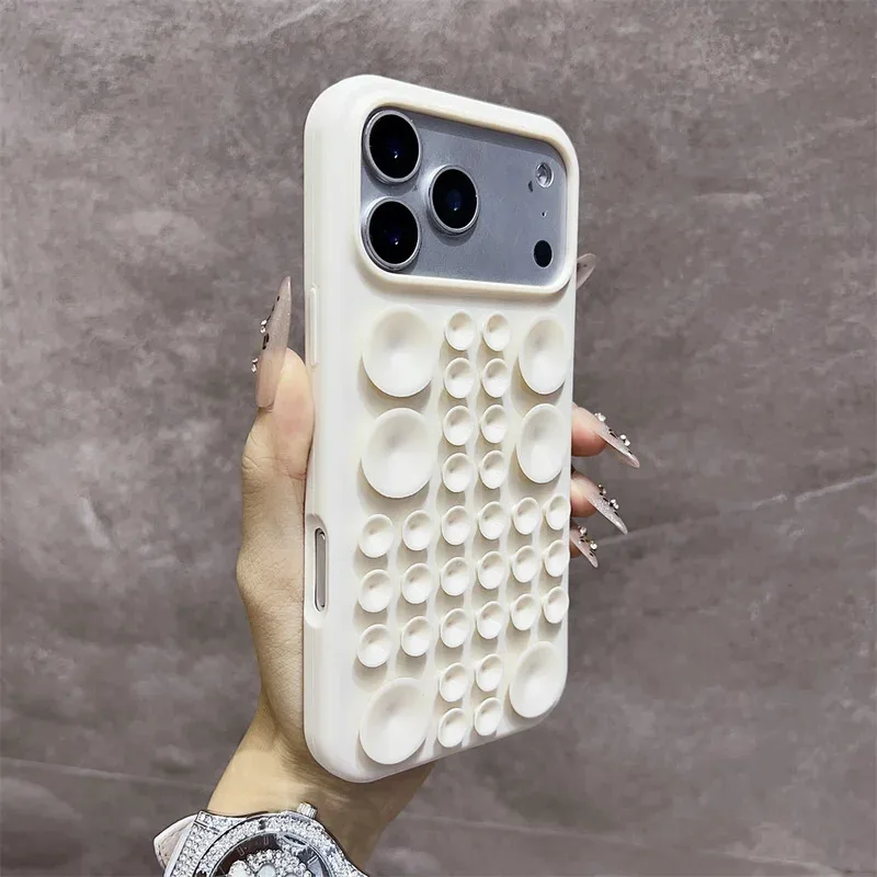 Stoßfeste Runde Saugnapf-Silikon-Handyhülle für iPhone 17 Pro Max 16 Pro 15 14 Adsorption Starke Multifunktions-Schutzhülle