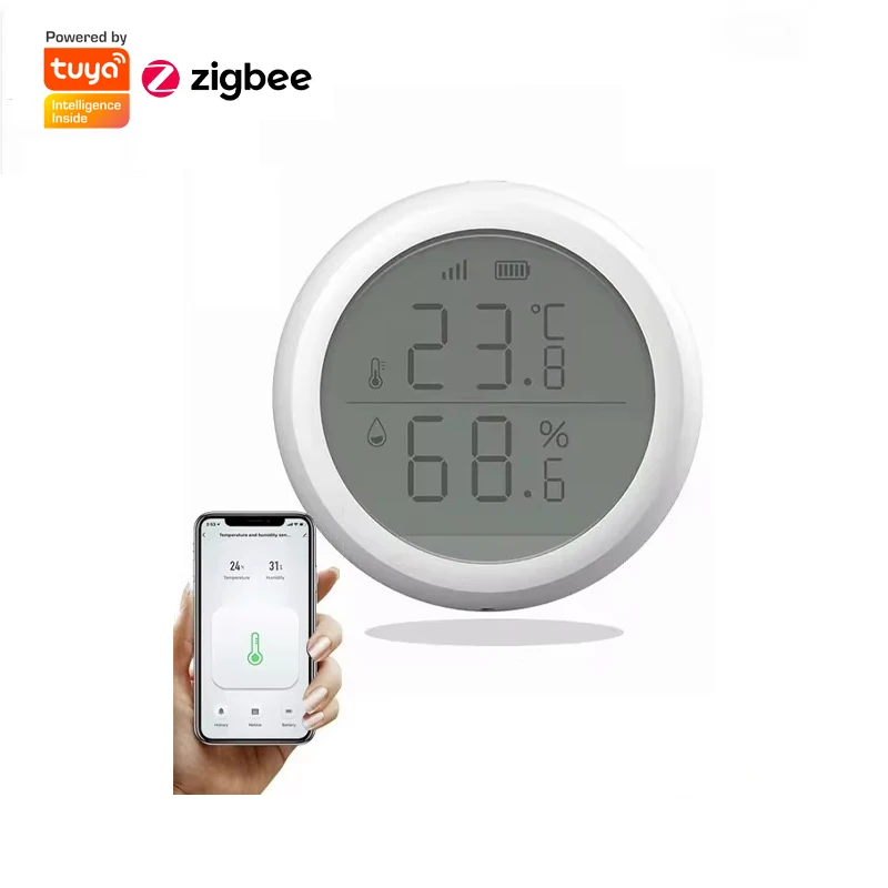 Tuya ZigBee temperatuur- en vochtigheidssensor met LCD Smart life APP Google Alexa Spraakbesturing Ondersteuning Multi-mode gateway-optie - afbeelding 1