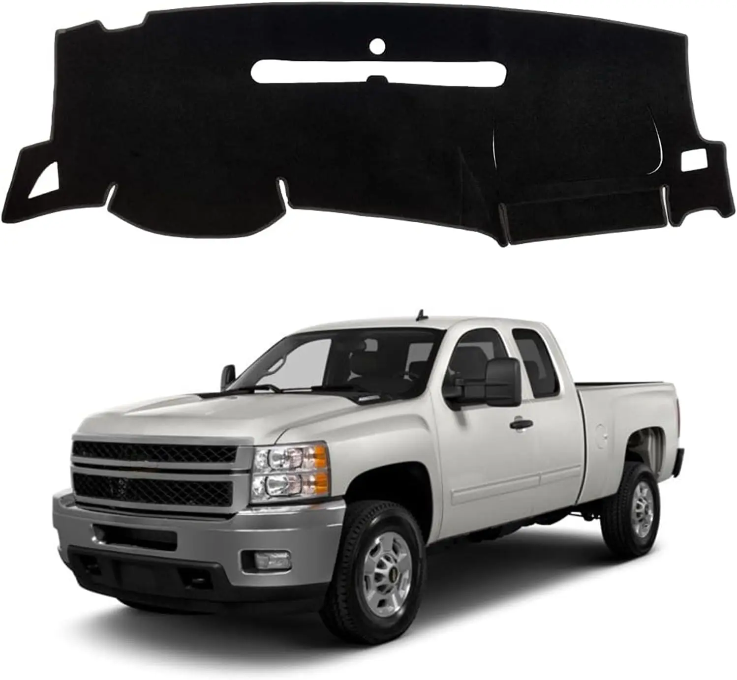 

Accessories Dashboard Cover Mat for GMC Sierra SL/SLE/WT 2007-2013 Models with Two Glove Boxes Flannel Dash Board Protector Pad