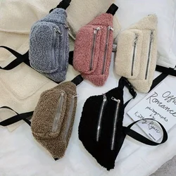 1PC Plush Corduroy Fanny Pack - Autumn and Winter Cute Ladies Crossbody Bag Fashion Chest Bag A Variety of Backpack Ways