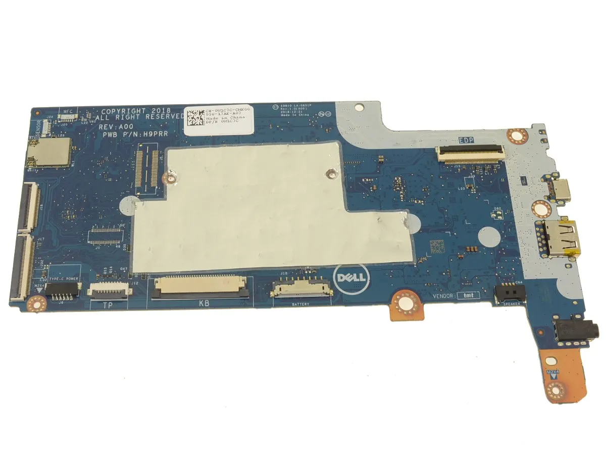 0W1C7C For Dell 11 3100 Chromebook Motherboard 4GB RAM, 32GB Storage Intel Celeron N4000 Processor w/ Daughterboard Connectors 1