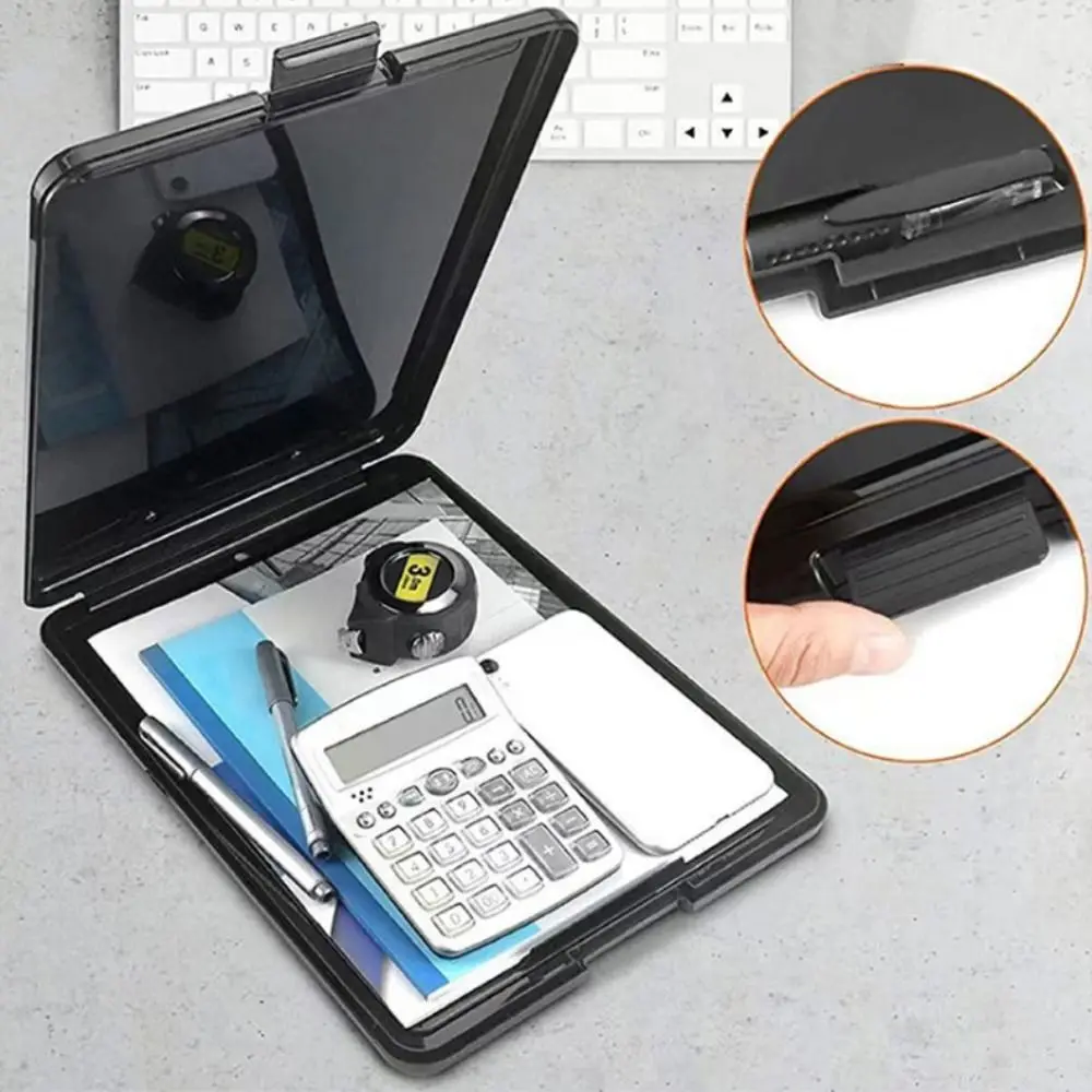 Plastic File Organizer a4 Size Large Capacity File Folder with Clipboard Waterproof Foldable Multifunctional File Folder