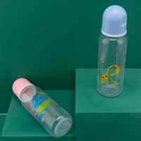 Upgraded 250ml Plastics Baby Bottle Cartoon Pattern Baby Feeding Bottle Suitable for Infant Newborn 7-inch Height 5