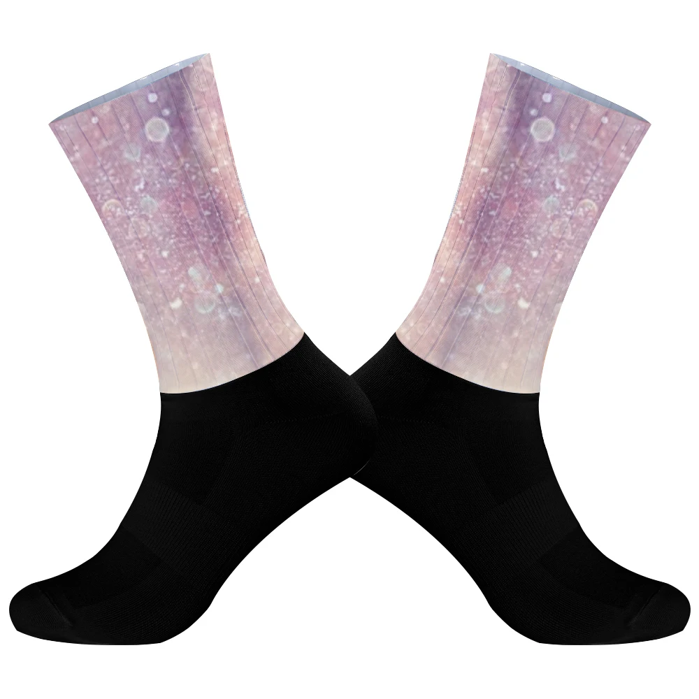 Seamless Silicone Cycling Team Socks, Anti-derrapante, Corrida, Esporte, Bicicleta de Estrada, Verão, Novo, RU, 2022