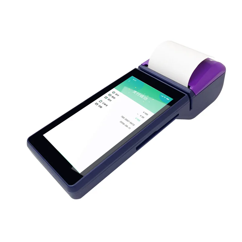 

Foreign trade handheld cash register 5-inch screen touch Bluetooth all-in-one machine thermal printing Android commercial mobile