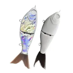 12cm Unpainted Glider Swimbait Blank Artificial Slow Sinking Swim Bait DIY Pike Fishing Lures Rattles Glide Bait