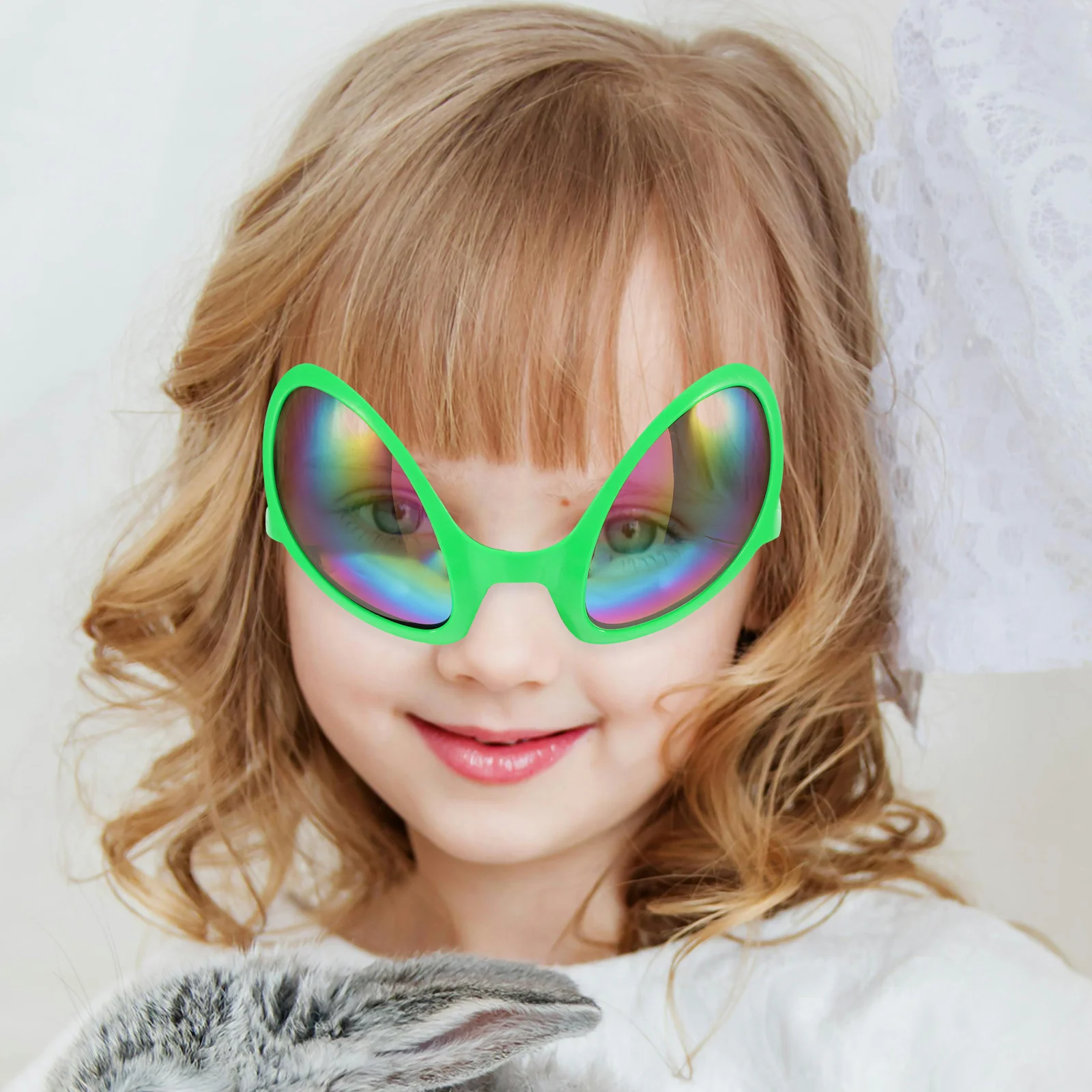 

Fluorescent Green Sunglasses Costume Accessory Funny Eyewear Prop PP Material Cosplay Toy Size Halloween Party