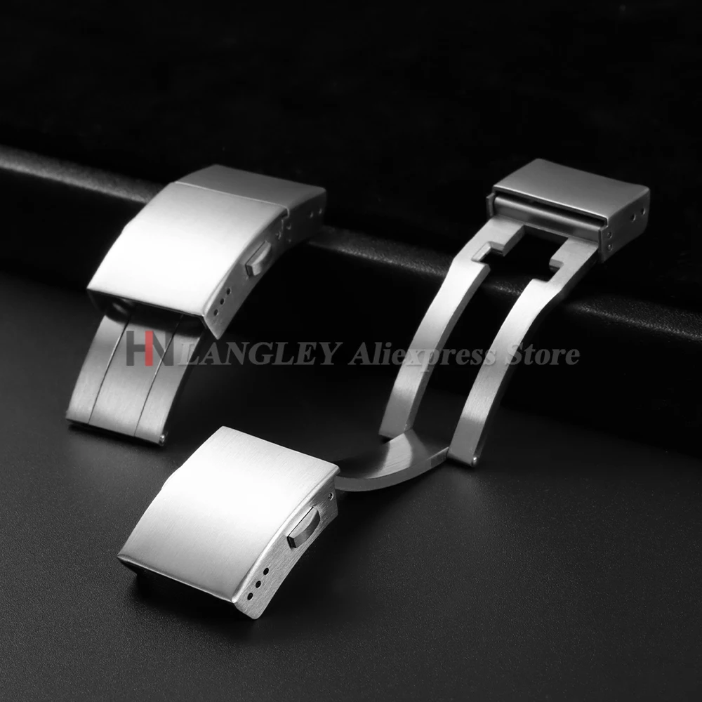Stainless Steel Solid Folding Buckle for Longines for HydroConquest Rubber Watchband Clasp Diving Button 19mm Watch Accessories view 2