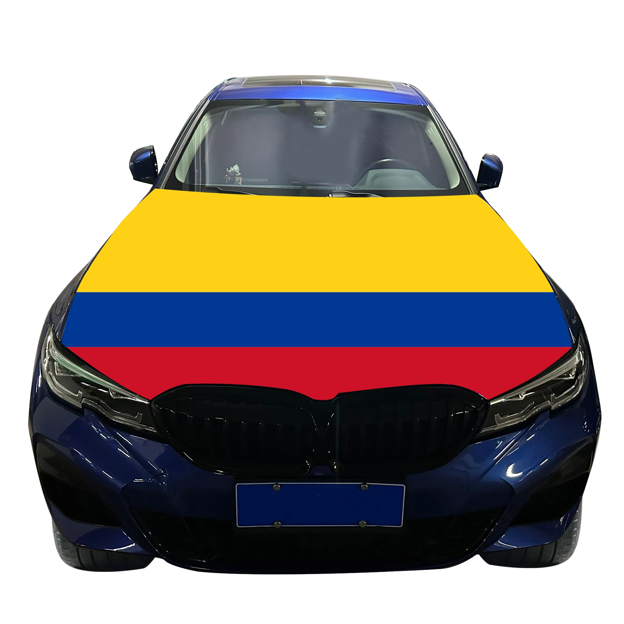 Colombia Car Hood Cover Flag  Universal Size Elastic Polyester 120x150cm for Car Decor