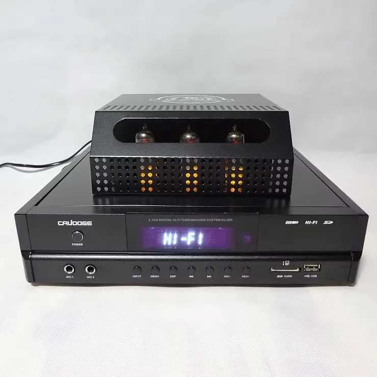 

DJ-200 60W *2 +150W 2.1 Channel Karaoke OK Fever Wireless Bluetooth 6P821Tube HIFI Home Audio Amplifier