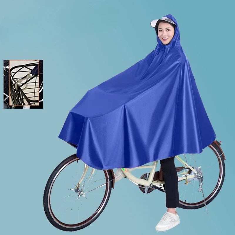 Bicycle Raincoat Single Person Poncho Electric Bike Shared Bicycle Men and Women Thickened Adult Student Riding Rainproof